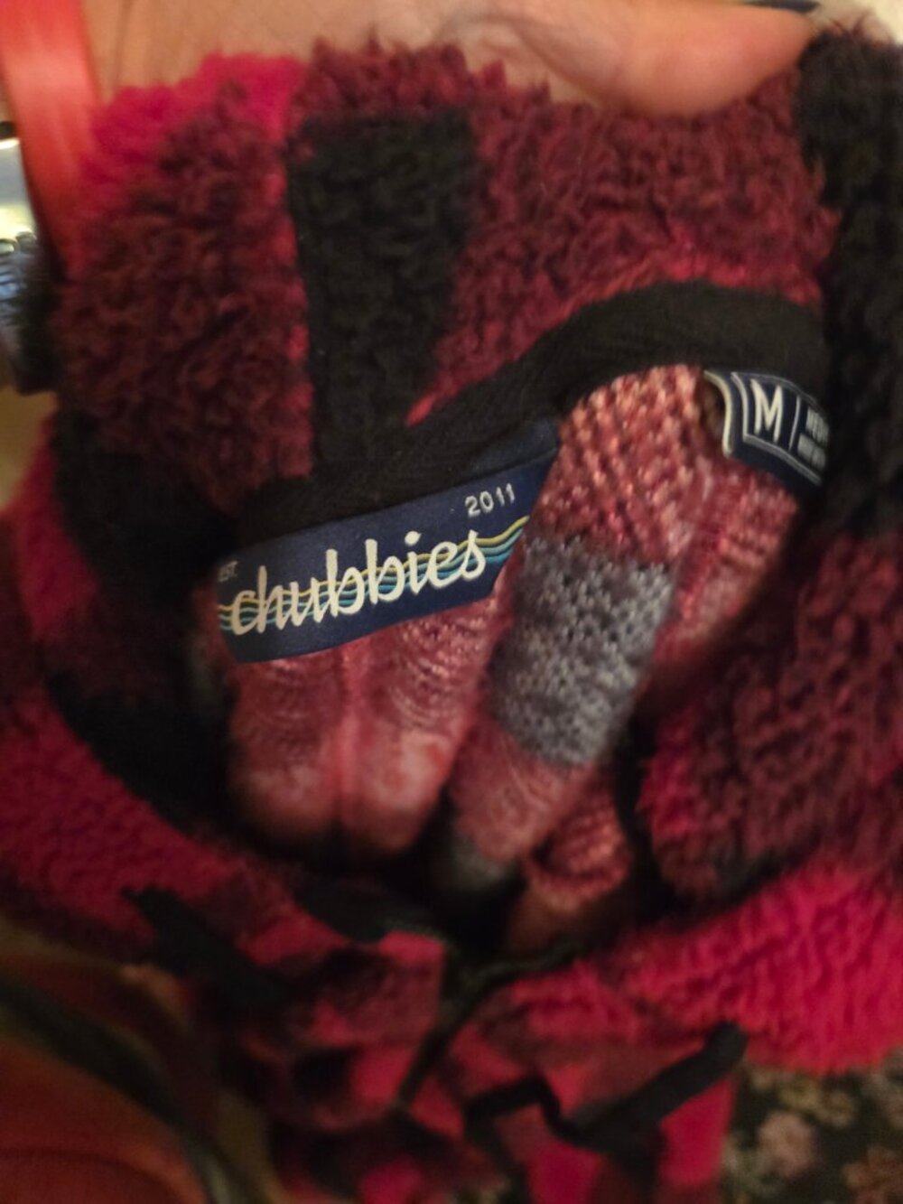 Chubbies Lumberjack Pajama Buffalo Plaid Fleece Hooded Romper Sz Medium - Picture 5 of 6